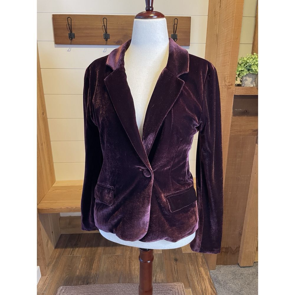 Purple Velvet Cupcakes & Cashmere One Button Blazer